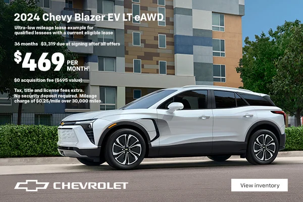 2024 Chevy Blazer EV LT eAWD Lease $469 per month for 36 months